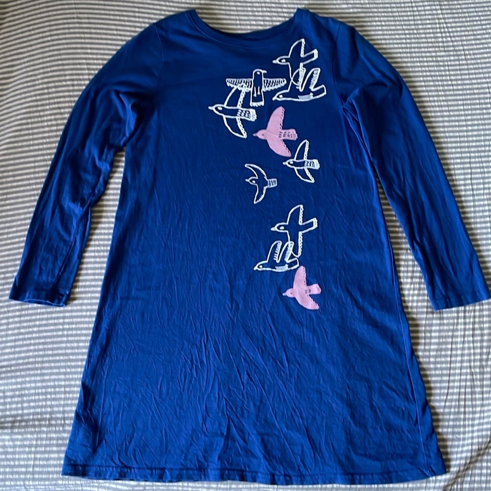 Tea Collection long sleeve blue dress size 14